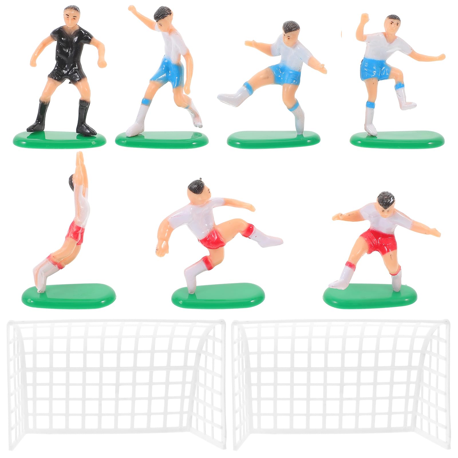 18pcs Football Game Theme Cake Decor Birthday Cake Ornaments Cute Soccer Player Figures for Parties Design for Photo Props and Festive Celebrations