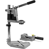 Drill Press Stand for Hand Drill, for Workbench DIY Woodworking &amp; Repair | Adjustable Bench Clamp with Aluminum Base, Fits 38/43mm Collar, Precision Drill Press Adapter for Wood &amp; Metal Working