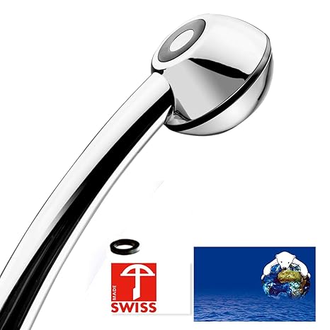 Handbrause SwissClima BLACK WOW! geeignet für Durchlauferhitzer und Duschende, die unter tiefem Wasserdruck leiden: kräftiger