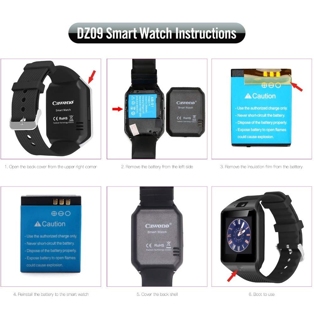 SHIBA Cámara Inteligente Reloj SmartWatch Bluetooth Relogio Reloj ...
