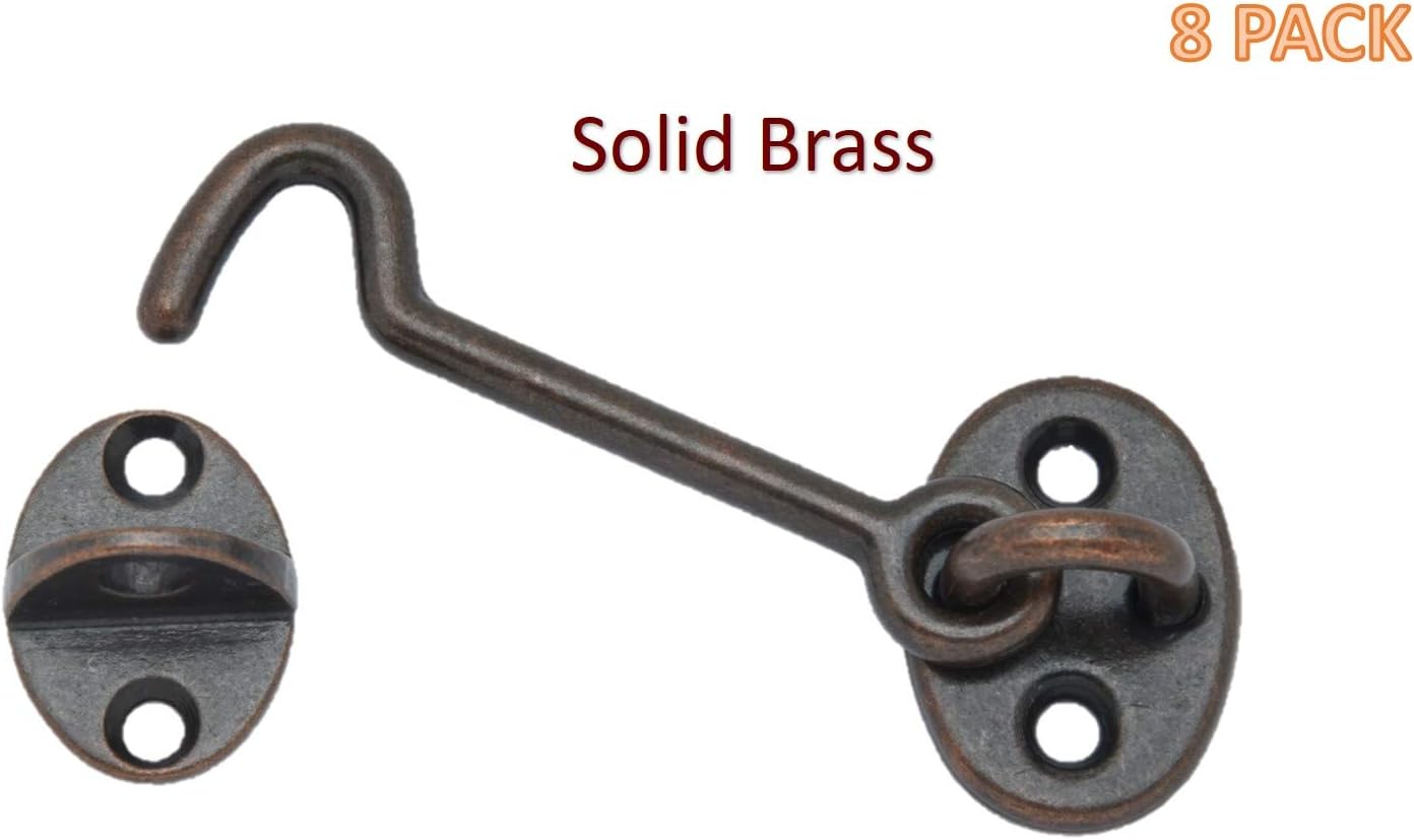 Antique Copper Made In Taiwan Qcaa Forged Brass Cabin Door Hook Latch Eye 2 Pack 2 1 2 Hardware Tools Home Improvement Urbytus Com