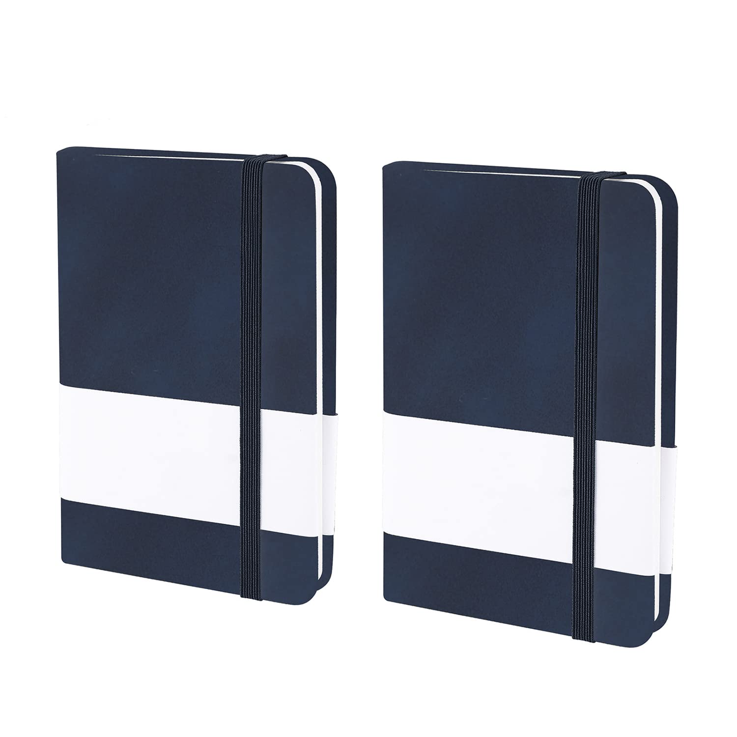 2 Pack A7 Pocket Notebook Mini Small Notepad Journal Diary Lined Notebook Hardback Notepad Travel Notebook Writing Note Books Memo Pad Elastic Closure 96 Pages Office School Stationery Supplies