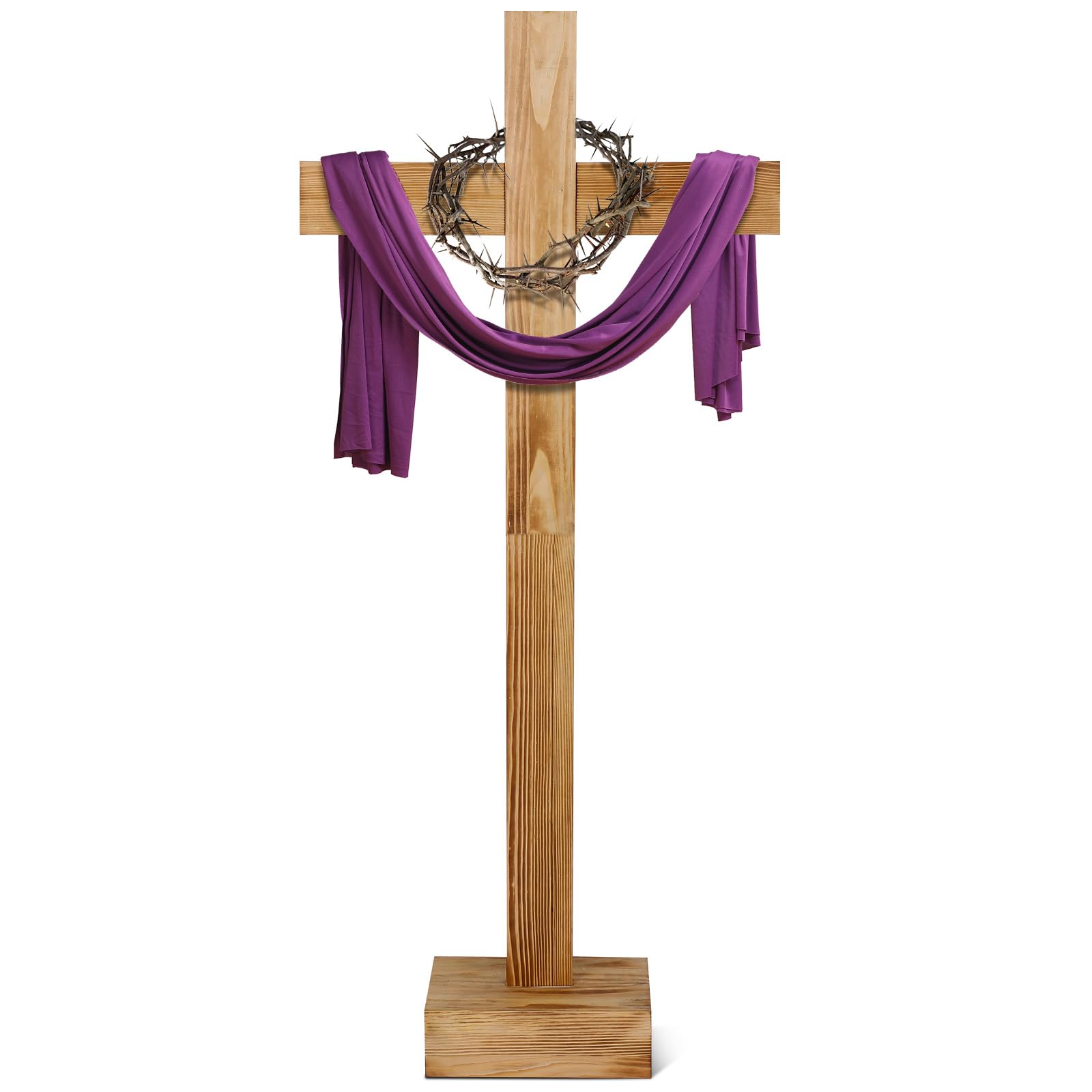 Photo 1 of Lineshading 36 Inch Lent Decor Easter Extra Large Wood Cross Unfinished Standing Nativity Cross Decor He Is Risen Outdoor Jesus Christ Catholic Crafted Wall for Cemetery Home Wedding Communion Church