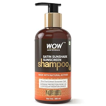 WOW Skin Science Satin Sunshade Sunscreen Shampoo - No Parabens, Sulphates & Silicones, 300 ml