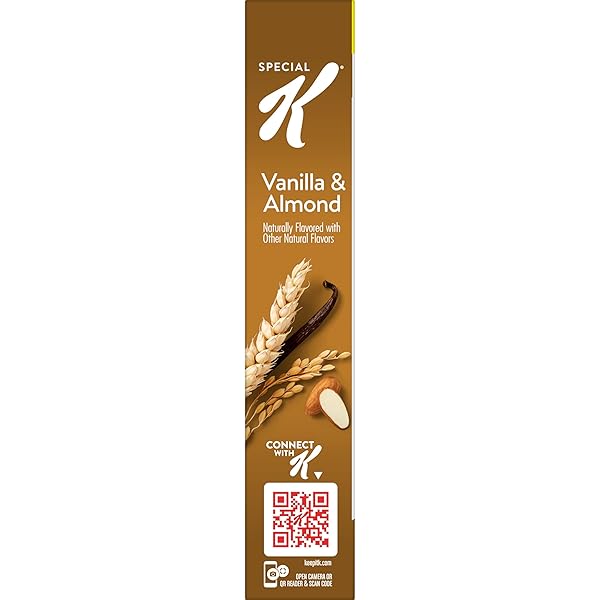 SPECIAL K BREAKFAST CEREAL, 11 VITAMINS AND MINERALS, MADE WITH REAL ALMONDS, FAMILY SIZE, VANILLA AND ALMOND, 18.8OZ BOX (1 BOX)