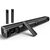WebsLand Sound Bar for Smart TV, 80W 2.0 Channel Detachable Soundbar with Optical/ARC/AUX/Bluetooth, Surround Sound System for Home Theater, Wall Mountable or Desktop TV Speaker.