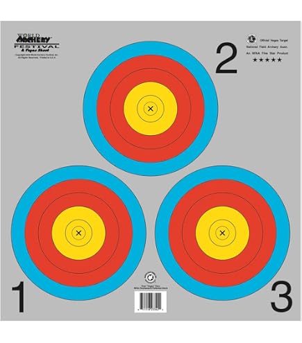 THREE ARCHERS Vegas-Zielscheiben 3 Punkte 30 Stück - Offizielles Vegas-Papier Für Indoor & Outdoor Bogenschießen