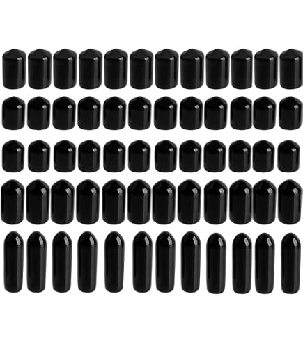 Uxcell 5pcs Rubber End Caps - 33mm (1-5/16") ID, Black Flexible Thread Protectors