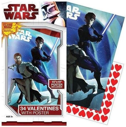 Star Wars Clone 34 Valentines Day Cards with Poster