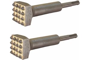 ACTINTOOL 5 5/8 in. x 1 1/4 in. 16 Tips Concrete Repair Patch Prepare SDS Plus Chisel, 1 1/4 Inch Square Head SDS Plus Bush Hammer Drill Bit for Rotary Hammer (Pack of 2)