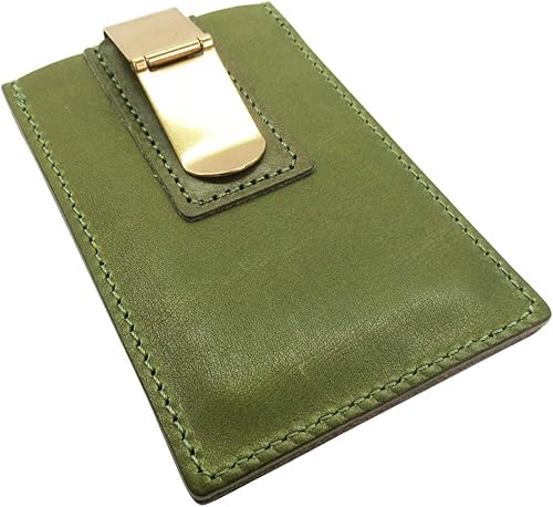 Amazon 栃木レザー マネークリップ 薄型 薄い カード ケース メンズ レディース 財布 革 レザークラフト スリム カーキ マネークリップ