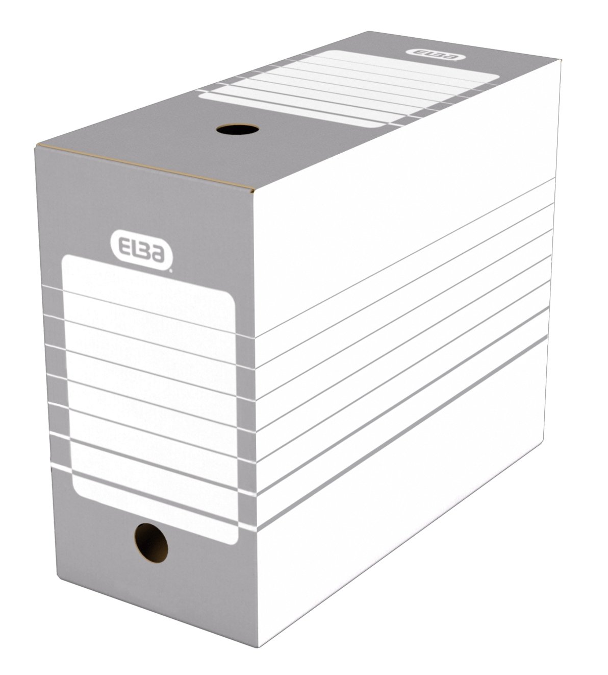 Elba Set of 20 Automatic Cardboard Archive Boxes with Spine 15 cm Grey