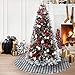 S-DEAL 48 Inches Christmas Tree Skirt Black and White Plaid Buffalo Double Layers Checked Deco for Holiday Party Mat Xmas Ornaments