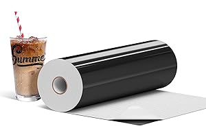 IROHTV Glossy Black Vinyl Permanent, 12in x 50FT Adhesive Vinyl, Permanent Vinyl for Cricut for All Cutting Machine, Removable Vinyl for DIY Home Decor, Commercial, Event Parties