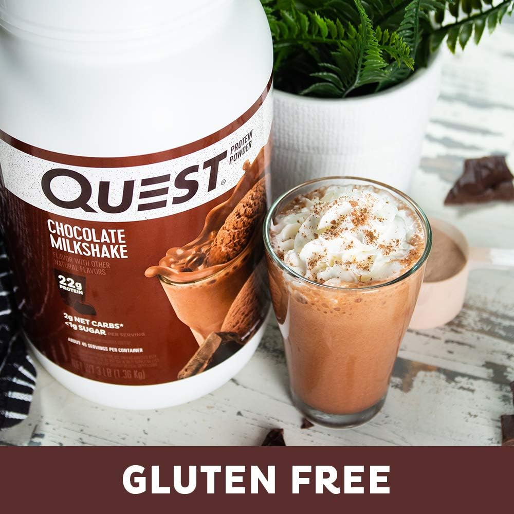 Quest Nutrition Chocolate Milkshake Protein Powder, High Protein, Low Carb, Gluten Free, Soy Free, 48 Ounce (Pack of 1): Health & Personal Care