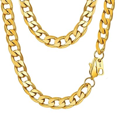 18K Faux Gold Chain Hip Hop Necklace, 90s Punk Style Ethiopia Ubuy