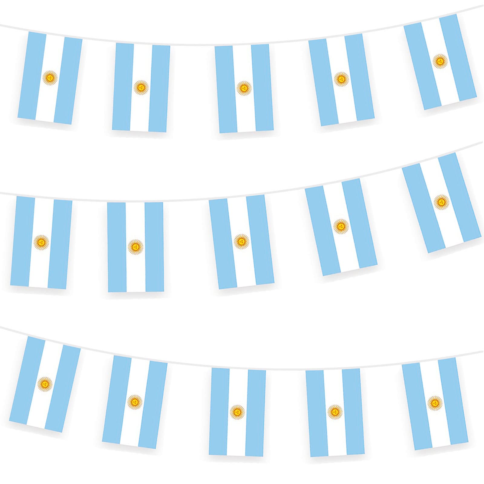 Argentina Bunting Flag Hanging Flag for World Cup 2022 10m/32ft Rectangle Fabric Argentina Flag Banner, Outdoor Indoor Bar Bunting for World Cup Qatar 2022 Decorations Party Supplies