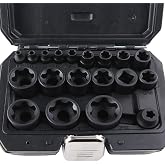 SPEEDWOX 19pc EP Socket Set - 1/2", "3/8", "1/4" Drive External Torx Plus &amp; Female E-Torx Star Torque Socket Set with Storage Case