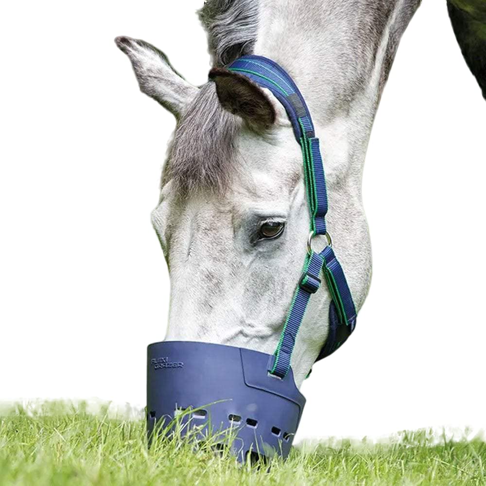 Shires Flexi Grazer Grass Grazing Muzzle in Navy Cob, Navy