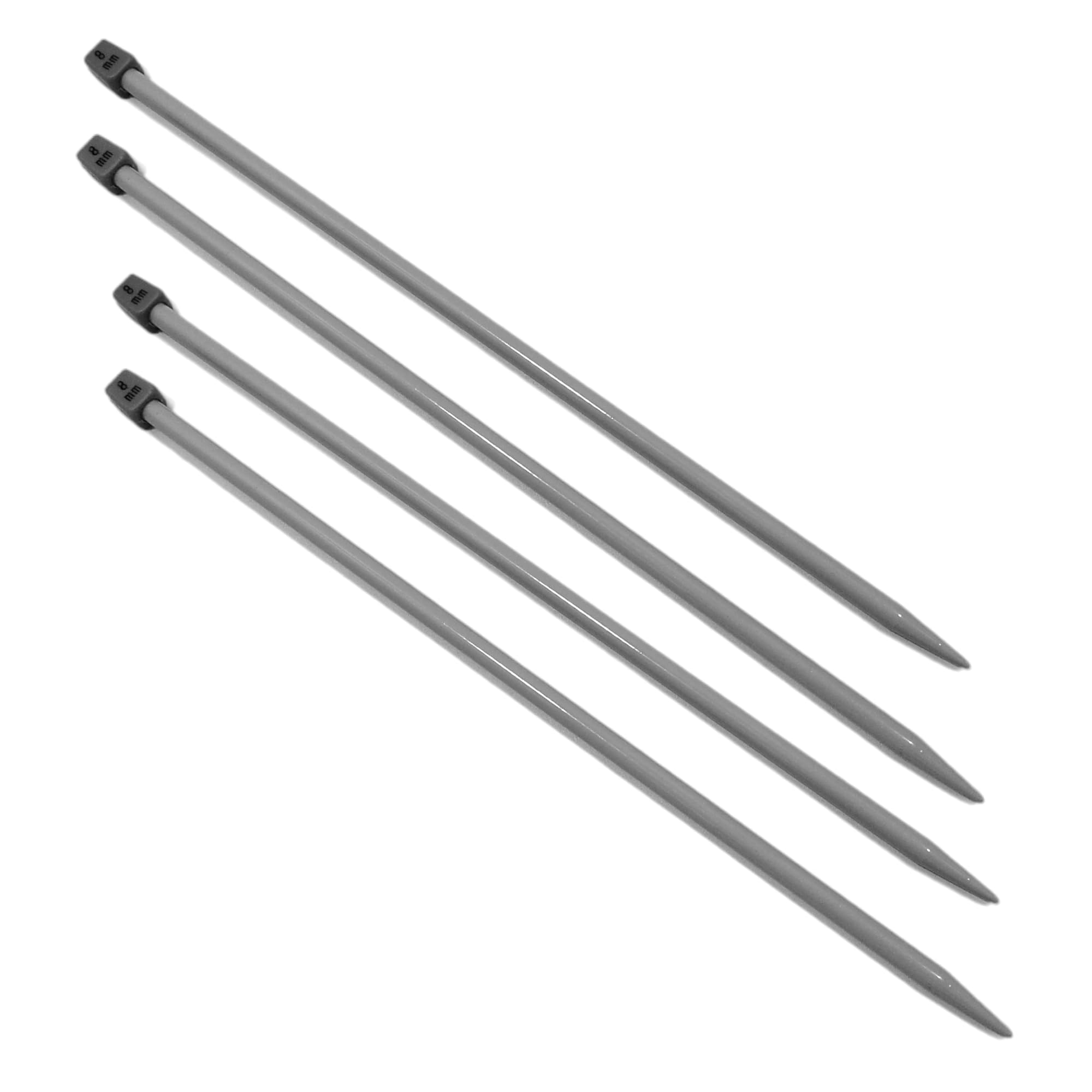 JYC CREATIVE 2 Pairs Knitting Needles 8 mm x 35 cm, Long Needles with Ergonomic Firm Grip Handle, Ideal for Knitting Projects, Suitable for Beginners and Experts (2 Pairs, 8 mm x 35 cm)