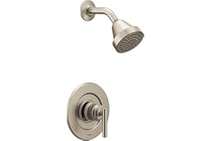 Moen Gibson Brushed Nickel Eco-Performance Modern Shower Trim Featuring Bathroom Showerhead and Lever Handle, Posi-Temp Valve Required, T2902EPBN