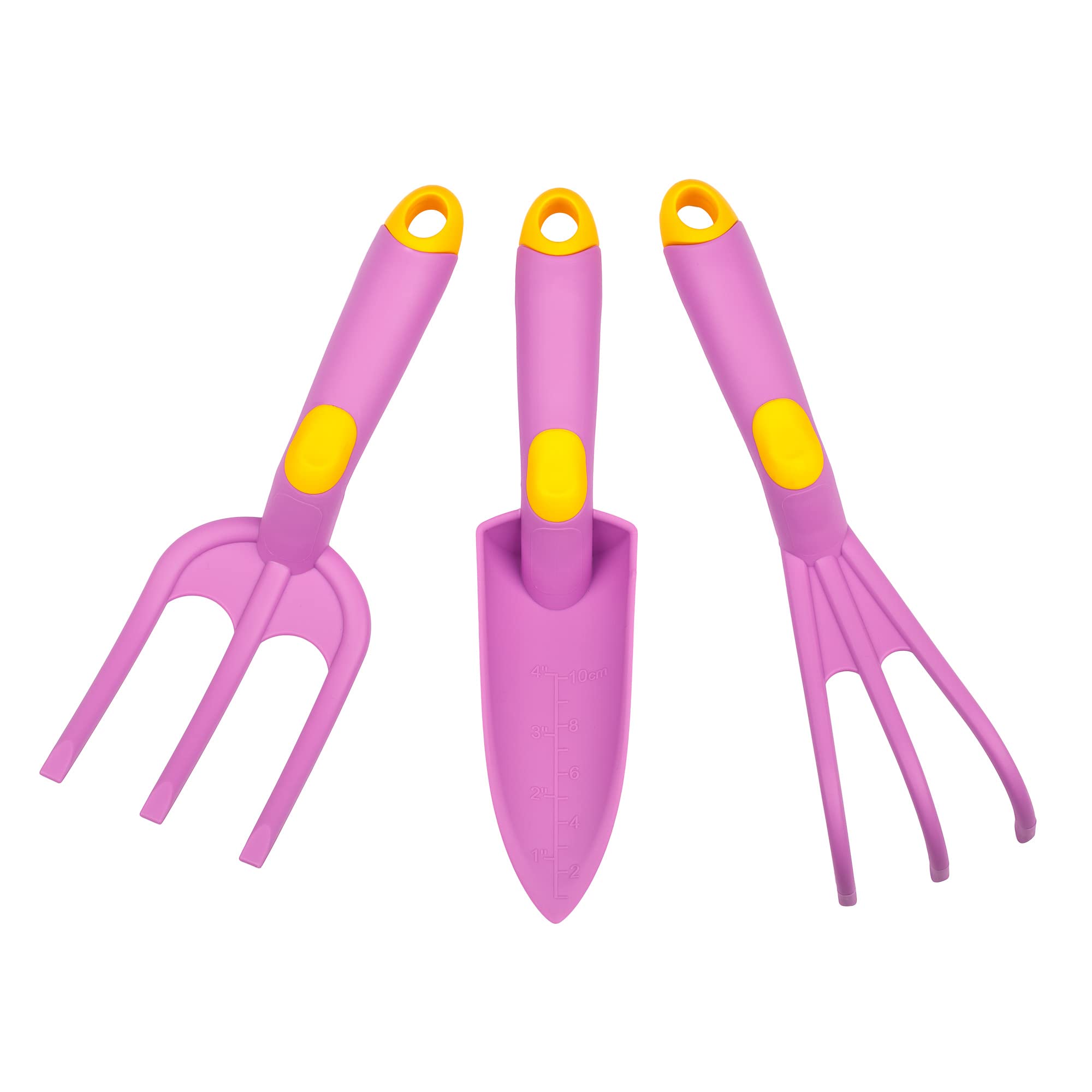Mivos 3-Piece Hand Garden Tools Set for Children and Women - Garden Tool Set Made of Strong Polypropylene - Hand Fork - Claws - Narrow Shovel - Made in EU