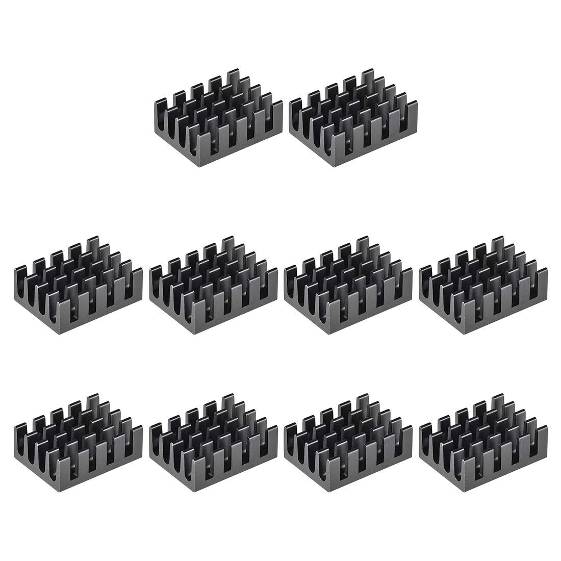 sourcing map Electronic Radiators Heatsink for MOS GPU IC Chip Black 19 x 14 x 7 mm 10pcs