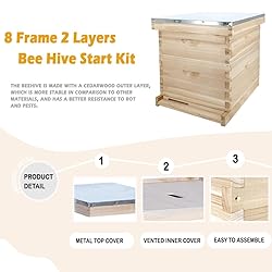 POLLIBEE 8 Frame Beehive kit, Complete Bee Hive for