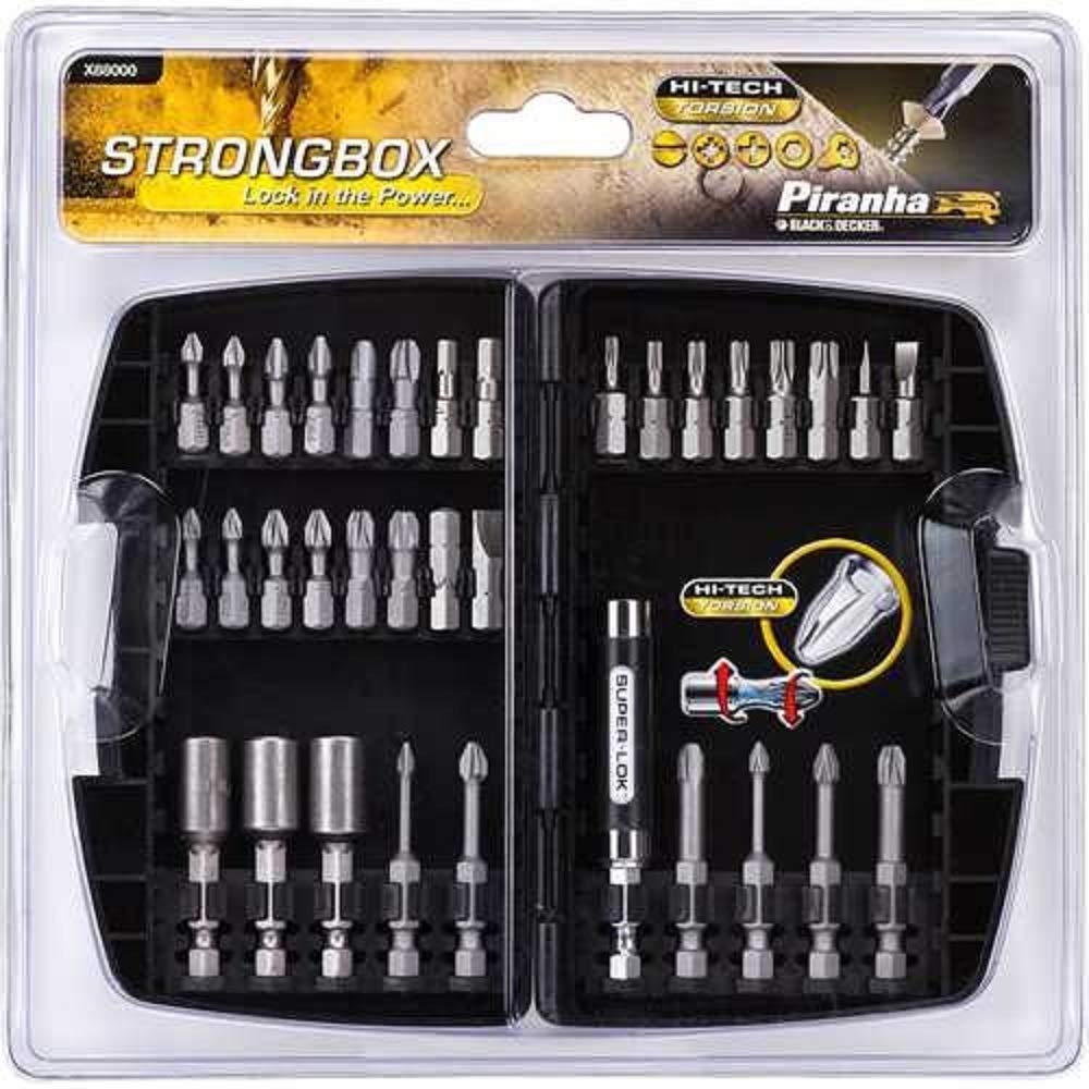 Piranha Hi-Tech Torsion Strongbox Screwdriver Bit 34 Piece Set
