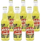 Rocket Fizz Pickle Soda Flavor | Cane Sugar | Craft Soda Pop Drinks | 12 oz in Glass Bottle (6 Pack)