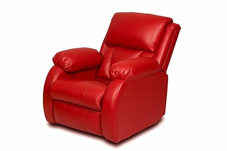 Red Single Seater Rocker Recliner (Leatherette)
