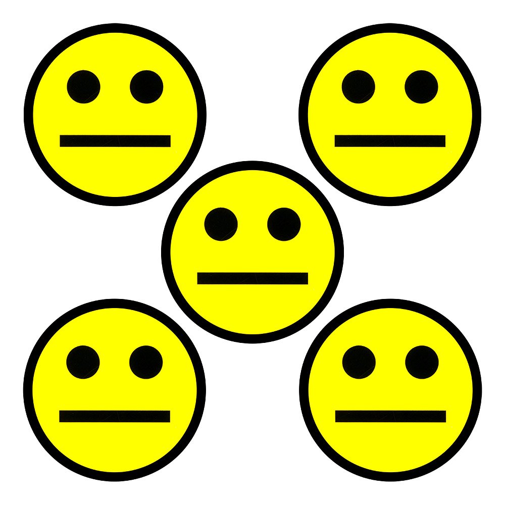5 Yellow Smiley Magnets - 2 Inch - Whiteboard Fridge Magnets