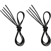 VSUDO 2 Pair Waxed Round Dress Shoe Laces for Men, 1/8" Thin Shoelaces | Round Laces for Oxford Brogues Derby Blucher Shoes, Shoe Strings for Ankle or Desert Boots, Formal Shoelace for Men or Women