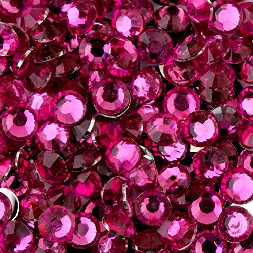 MajorCrafts 2000pcs 5mm ss20 Flat Back Resin Rhinestone Embellishment Gems (Fuchsia Pink C18)
