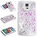 Samsung Galaxy S5 Case-Yerwal Transparent Plastic 3D Glitter Quicksand Stars Liquid Case for Samsung Galaxy S5(White)