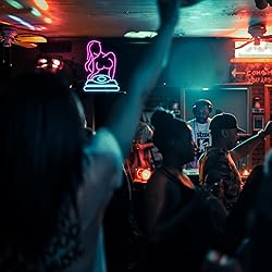 DJ LED Neon Sign,Music Room Wall Art for Bar, Party