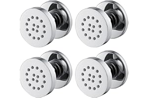 Shower Body Spray Massage Jet Chrome Body Spray Jet Brass Adjustable Shower Side Jets Round Shower Head Sprayer Wall Mount Ba