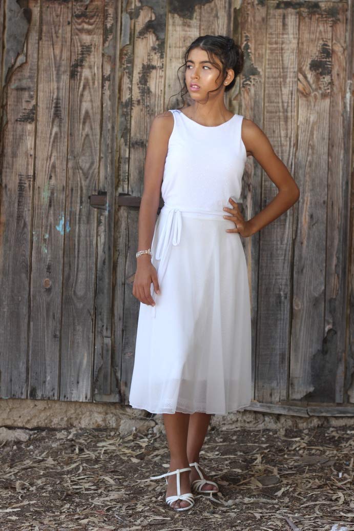 white chiffon party dress