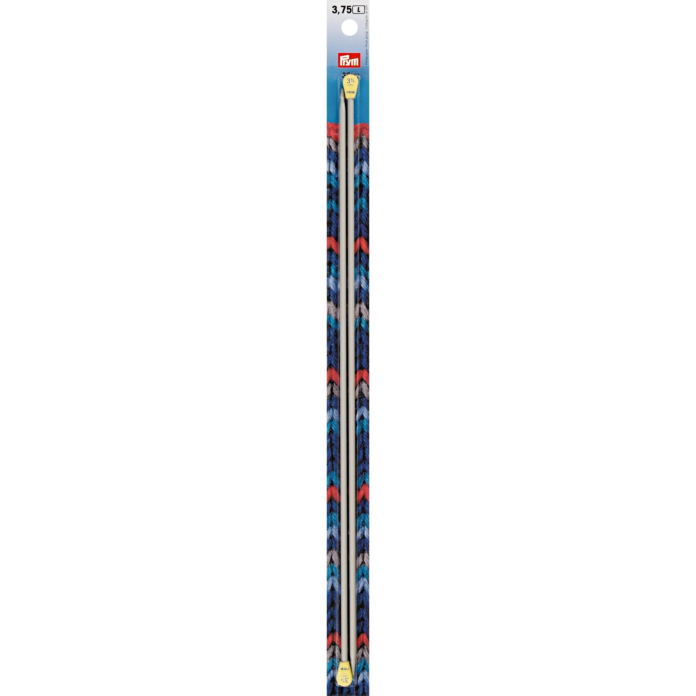 Prym 35 cm 3.75 mm Single-Pointed Knitting Pins, Pack of 2, Aluminium Pearl Grey — image 1