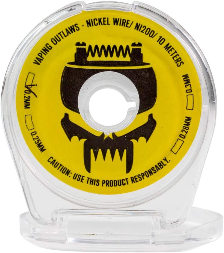 Vaping Outlaws Ni200 Nickel Wire Spool – 10-Meter Spool of Heat Resistance Ni-Chrome Wire for DIY Rebuildable Vape Tanks – Ni200 Coil Building Wire for RDA RDTA and RBA Vape Tanks (28 AWG - 0.32mm)