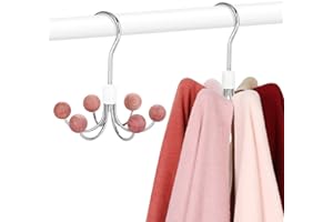 TOPIA HANGER Hoodie Hangers 2-Pack with 6 Cedar Balls, 360°Swivel Purse Hanger, Scarf Hanger, Closet Hooks, Handbag Organizer, Bra Hanger, Accessory Organizers for Scarf, Tanktop, Hat, Hoodie CT43C