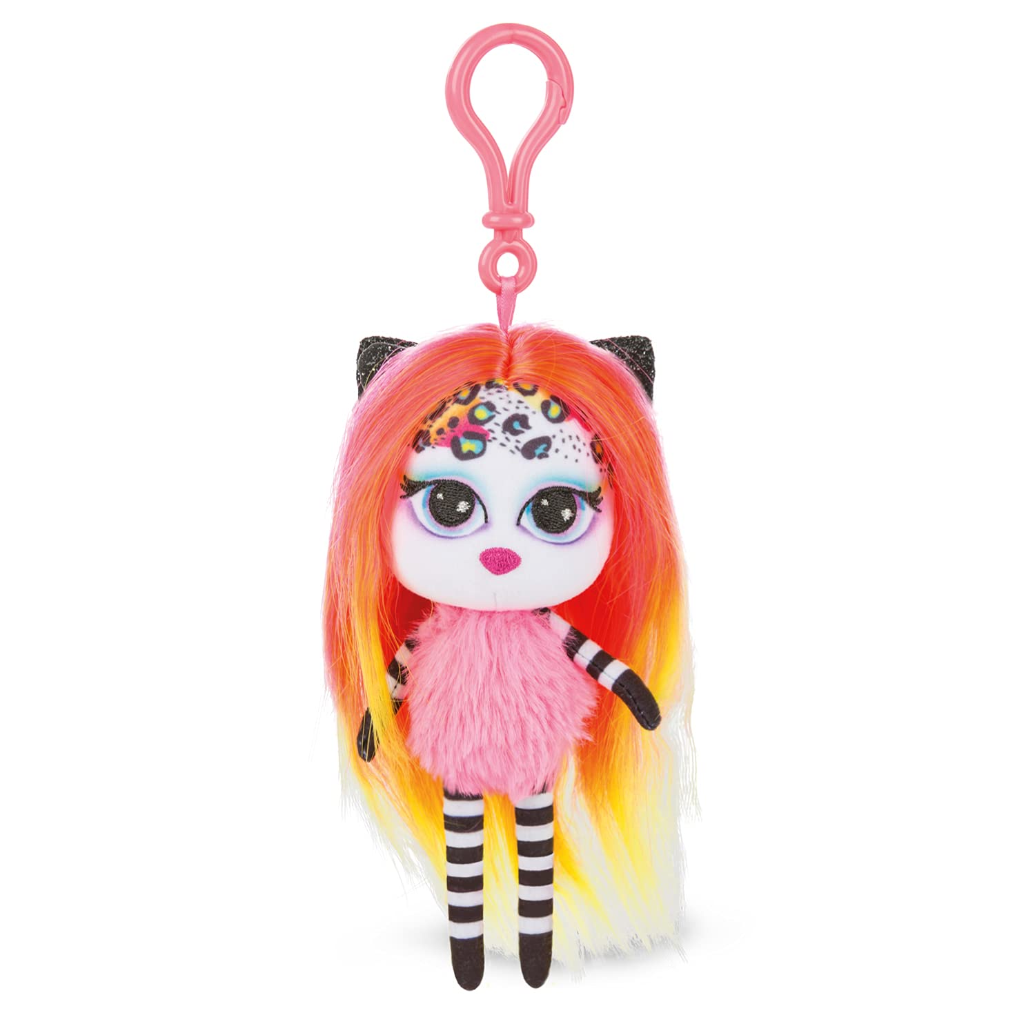 NICI Pixidoos Piku the Doll keyring 14 cm with carabiner – Style dolls charm for backpack – Trendy plush pendant, Small cuddly toy keyrings – Keychain soft toys, Girl handbag charms