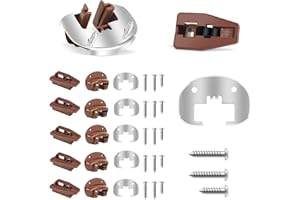 MOHTOL 5 Sets Drawer Track Slide Replacement Kit Compatible with kenlin Rite-Trak II 168, Dresser Drawer Replacement Parts, Metal Black Plate, Drawer Stop with Roller, Drawer Guide Track Parts