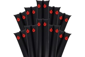HEDDAY Pool Water Bags,10 Pack 8ft Heavy Duty Double Chamber Water Tubes Pool Cover Weights for Inground Pool,25 Gauge(0.3mm) Durable Water Bags for Winter Pool Cover (Black)
