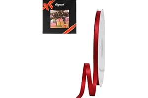 LIUYAXI Red Double Face Satin Ribbon 1/4" X 50 Yards, Ribbons Perfect for Crafts, Gift Wrapping, Bow Making and More