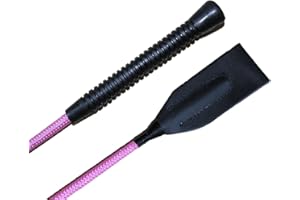 PRAIRIE HORSE SUPPLY Deluxe Jump Bat 18 Inch Riding Crop Horse Equestrian English with Fiberglass Shaft and Thick Leather Slapper Color Choice Black, Blue, Green, Fuchsia, Pink, Purple, Red, or Yellow
