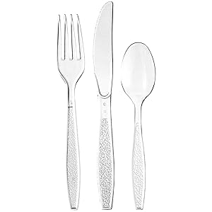 [360 Combo Box] Clear Heavyweight Disposable Plastic Silverware - Cutlery