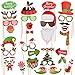 Sugoiti Christmas Photo Booth Props 32 Pieces DIY Kits Dress-up Decoration for New Years Party