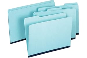 Pendaflex® Pressboard Expansion File Folders Without Fasteners, 1" Expansion, Letter Size, 60% Recycled, Light Blue, Pack Of 25 Folders
