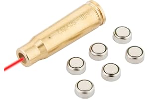 SAWKE 7.62×39 Laser Bore Sight, Red Dot Bore Sight with 6 Batteries（2 Set Batteries）